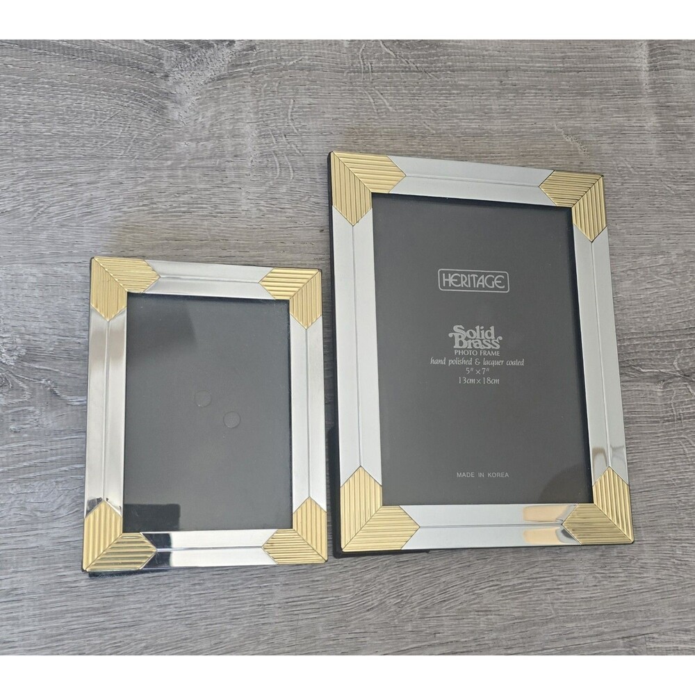 Set of Heritage solid Brass Photo Frames  Frame  Art Deco Vintage
